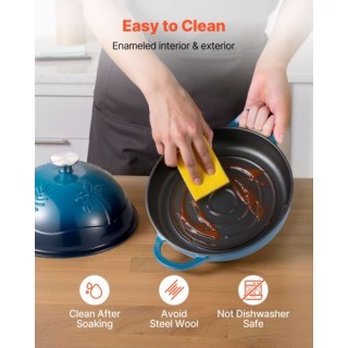 VEVOR  Φούρνος 4.7L για Ψωμί Προζύμι, Ανθεκτική Κατσαρόλα με Καπάκι...