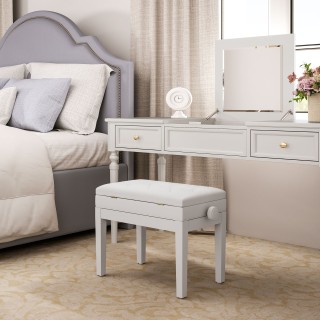 HOMCOM Ρυθμιζόμενο Σκαμπό Πιάνου με Χώρο Αποθήκευσης και Μαλακή Καθ...