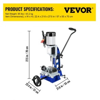 VEVOR Επιτραπέζιος Ορθοτορνός, 1/2 HP, 1700 RPM, για Τρύπες σε Ξύλ... VEVOR Επιτραπέζιος Ορθοτορνός, 1/2 HP, 1700 RPM, για Τρύπες σε Ξύλ...