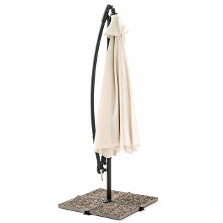 BAKAJI  Ομπρελόνι Κήπου Εκκεντρωμένο 3x3 Εκρού Ύφασμα με Κρεμαστό Κ...