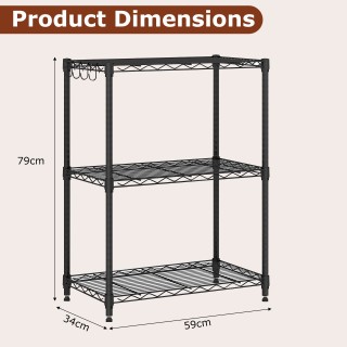 Costway Ρυθμιζόμενο και Βαρέως Τύπου Μεταλλικό Βιομηχανικό Ράφι Απο...