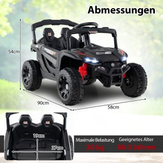 Costway  Παιδικό Ηλεκτρικό Αυτοκίνητο 12V με Τηλεχειριστήριο - Μαύρ...