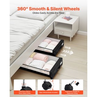 VEVOR Κάτω από το Κρεβάτι Αποθηκευτικός Χώρος με Ρόδες 30.3x18.5x6....