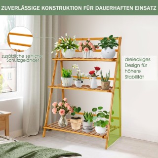 Costway Πολυλειτουργική Αναδιπλούμενη Βάση Φυτών 3 Επιπέδων από Μπα... Costway Πολυλειτουργική Αναδιπλούμενη Βάση Φυτών 3 Επιπέδων από Μπα...