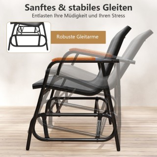 Costway Τριθέσιος Κήπου με Απαλή Κίνηση & Αναπνεύσιμο Ύφασμα Κάθισμ...