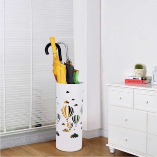 BAKAJI  Στρογγυλή βάση ομπρελοθήκης από λευκό σίδερο με δίσκο συλλο...