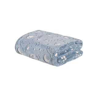 DAS KIDS Κουβέρτα Fleece 160x220 - Μπλε & Λευκό 420588104899