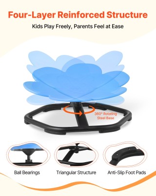 VEVOR Παιδική Περιστρεφόμενη Καρέκλα, 100 κιλά, Λουλούδι, Μπλε ETZY...