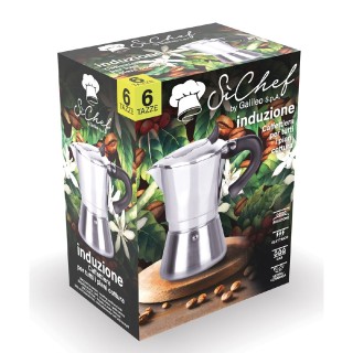 Galileo Καφετιέρα 6 φλιτζανιών για επαγωγική εστία σε αλουμίνιο και...