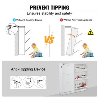 Ντουλάπι Παπουτσιών VEVOR με 3 Ανακλινόμενα Συρτάρια για Χώρο Εισόδ... Ντουλάπι Παπουτσιών VEVOR με 3 Ανακλινόμενα Συρτάρια για Χώρο Εισόδ...