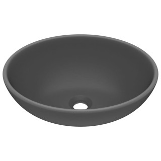 vidaXL Νιπτήρας Οβάλ Σχήματος, Ματ Σκούρο Γκρι, 40x33 εκ., Κεραμικό...