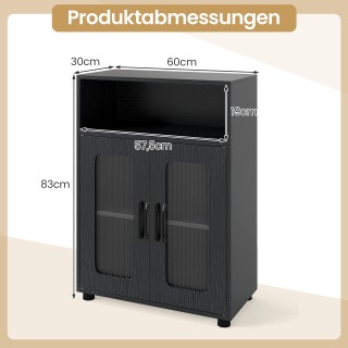 Costway Ντουλάπι Μπάνιου  83 x 30 x 60 cm με 2 Πόρτες & Ρυθμιζόμενα...