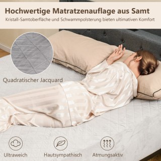 Costway  Προστατευτικό στρώματος πολυτελές υπερ-απαλό κάλυμμα με βα...