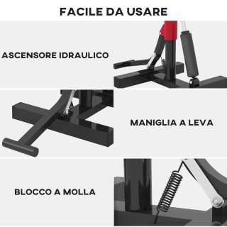 HOMCOM Ανυψωτικό Σταντ Ατσάλινο 150kg, Ρυθμιζόμενο Ύψος, Αντιολισθη...