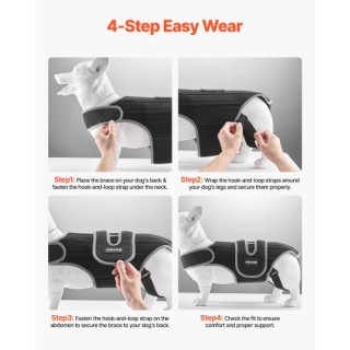 VEVOR Ρυθμιζόμενο Στήριγμα Σπονδυλικής Στήλης Σκύλου για Ανακούφιση...