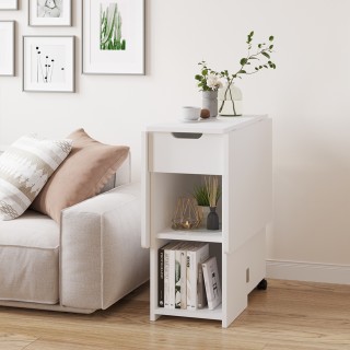 Shally Dogan Πτυσσόμενο Τραπέζι Φαγητού Λευκό 120x77x75cm με 2 Ρόδε...