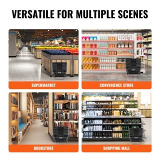 Σετ 12 Καλάθια Αγορών 21L με Σιδερένια Λαβή & Βάση Μαύρο - VEVOR  G...