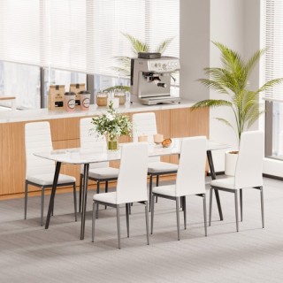 VEVOR Σετ 6 Μοντέρνες Καρέκλες Τραπεζαρίας με Μαξιλάρι & Μεταλλικά ... VEVOR Σετ 6 Μοντέρνες Καρέκλες Τραπεζαρίας με Μαξιλάρι & Μεταλλικά ...