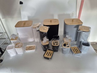 Verk Group Σετ Μπάνιου 6 Τεμαχίων 6638 Λευκό, Μαύρο, Γκρι (Τυχαία Α...