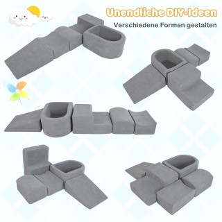 Costway Σετ 5 Τεμαχίων Αφρώδη Τουβλάκια με Λακούβα Μπάλας & Υφασμάτ... Costway Σετ 5 Τεμαχίων Αφρώδη Τουβλάκια με Λακούβα Μπάλας & Υφασμάτ...