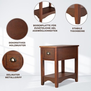 Costway Ρετρό Πολυλειτουργικό Τραπεζάκι με Συρτάρι και Ράφι Αποθήκ... Costway Ρετρό Πολυλειτουργικό Τραπεζάκι με Συρτάρι και Ράφι Αποθήκ...