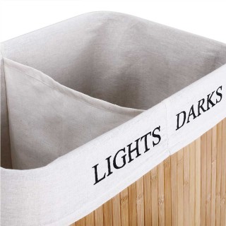 BAKAJI Καλάθι Απλύτων 2 Διαμερίσματα Πτυσσόμενο Καλάθι από Μπαμπού... BAKAJI Καλάθι Απλύτων 2 Διαμερίσματα Πτυσσόμενο Καλάθι από Μπαμπού...