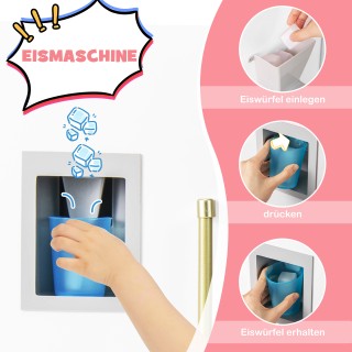 Costway Παιδική Κουζίνα με Παγωτομηχανή & Απορροφητήρα & Πίνακα - Ξ...