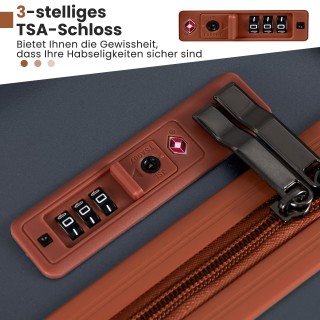 Costway Σετ Βαλίτσες 3 Τεμαχίων Σκληρού Κελύφους με Κλειδαριά TSA, ...