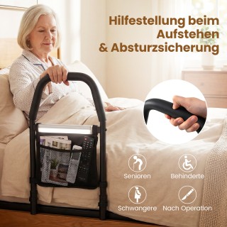 Costway Βοηθητική Λαβή Κρεβατιού με LED Αισθητήρα Φωτός & Τσέπη & Α...