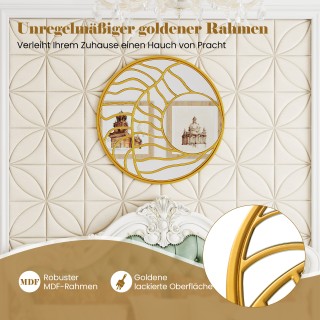 Costway  Στρογγυλός Καθρέφτης Τοίχου με Χρυσό Πλαίσιο 80 εκ. HZ10347GD