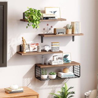 BAKAJI Σετ 4+1 Ράφια Τοίχου από Ξύλο Ρουστίκ Πολυχρηστική Ραφιέρα ... BAKAJI Σετ 4+1 Ράφια Τοίχου από Ξύλο Ρουστίκ Πολυχρηστική Ραφιέρα ...