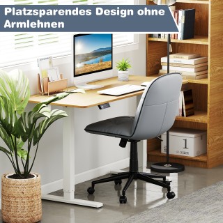 Costway Περιστρεφόμενη Εργασιακή Καρέκλα χωρίς Μπράτσα από Συνθετικ...