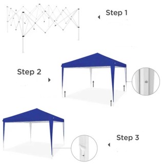 BAKAJI Πτυσσόμενο Αδιάβροχο Σκηνικό 3x3 για Αγορά και Έκθεση Μπλε 0... BAKAJI Πτυσσόμενο Αδιάβροχο Σκηνικό 3x3 για Αγορά και Έκθεση Μπλε 0...