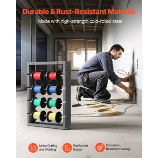 VEVOR Κρεμαστός Ράφι Καρούλια με 4 Ρυθμιζόμενους Ράβδους και Αντοχή...