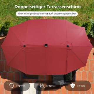 Costway Διπλός Μεγάλος Ομπρέλα Βεράντας με Ηλιακά LED Φώτα - 470x2... Costway Διπλός Μεγάλος Ομπρέλα Βεράντας με Ηλιακά LED Φώτα - 470x2...