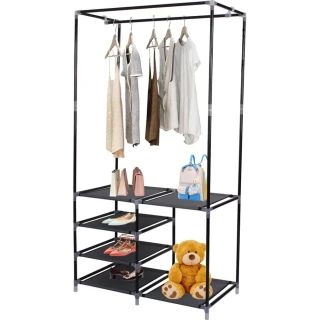 Metal Shoe Rack - Hanger - Wardrobe with Shelves 84 x ...