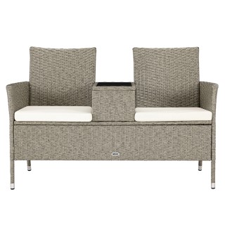 BAKAJI  Καναπές Πάγκος Κήπου Κρέμα από Πολυρατάν Παγκάκι Καναπεδάκι...