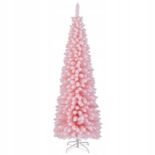 Costway Τεχνητό Χριστουγεννιάτικο Δέντρο Μολύβι 180 εκ. με Χιόνι κα...