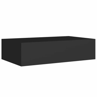vidaXL Σετ 2 Μαύρα Ράφια με Συρτάρι στον Τοίχο 40x23,5x10cm από MDF...