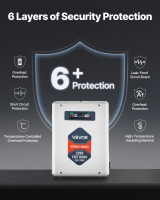 VEVOR Μετασχηματιστής Τάσης 2000VA, 220V σε 110V, 2 Αμερικάνικες Πρ... VEVOR Μετασχηματιστής Τάσης 2000VA, 220V σε 110V, 2 Αμερικάνικες Πρ...