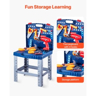 VEVOR Παιδικός Πάγκος Εργασίας με 56 Εργαλεία και Ηλεκτρικό Τρυπάνι... VEVOR Παιδικός Πάγκος Εργασίας με 56 Εργαλεία και Ηλεκτρικό Τρυπάνι...