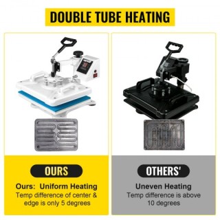 VEVOR Πρέσα Θερμότητας 12x15 5 σε 1 για Μπλουζάκια, Παπούτσια & Καπ...