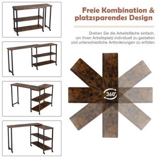 Costway Πολυλειτουργικό Πλαϊνό Τραπέζι με Περιστροφή 360° και Ράφι... Costway Πολυλειτουργικό Πλαϊνό Τραπέζι με Περιστροφή 360° και Ράφι...