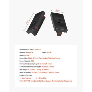 VEVOR Συνδετήρες για Συνθετικές Σανίδες (500 τεμ.) YBSJGJ500PCS2B8H... VEVOR Συνδετήρες για Συνθετικές Σανίδες (500 τεμ.) YBSJGJ500PCS2B8H...