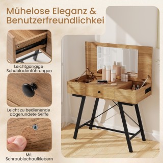 Costway Καλλυντικό Τραπέζι 96.5 × 46.5 × 80.5 εκ με Μεγάλο Καθρέφ... Costway Καλλυντικό Τραπέζι 96.5 × 46.5 × 80.5 εκ με Μεγάλο Καθρέφ...