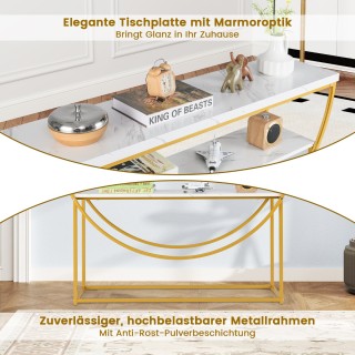 Costway Ανθεκτικό Τραπέζι Κονσόλας 120 x 30 x 80,5 cm με Ψεύτικη Μα... Costway Ανθεκτικό Τραπέζι Κονσόλας 120 x 30 x 80,5 cm με Ψεύτικη Μα...