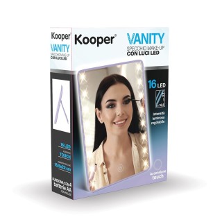 Kooper Καθρέπτης μακιγιάζ με 16 LED με μπαταρία 165x22 cm ρυθμιζόμε...