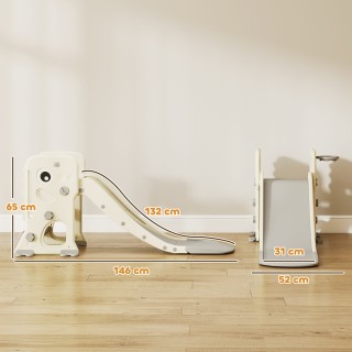 AIYAPLAY Πτυσσόμενη Τσουλήθρα για Παιδιά με Καλάθι Μπάσκετ και Μπάλ...