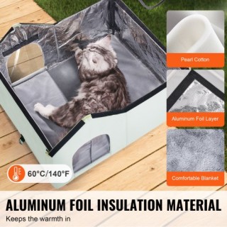 VEVOR Πτυσσόμενο Σπίτι Γάτας με Θερμαινόμενο Μαξιλάρι Πράσινο Μεγάλ... VEVOR Πτυσσόμενο Σπίτι Γάτας με Θερμαινόμενο Μαξιλάρι Πράσινο Μεγάλ...