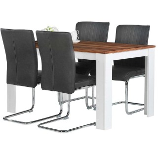 BAKAJI  Ορθογώνιο Μοντέρνο Τραπέζι Κουζίνας από Ξύλο 120x80x74cm Λε...